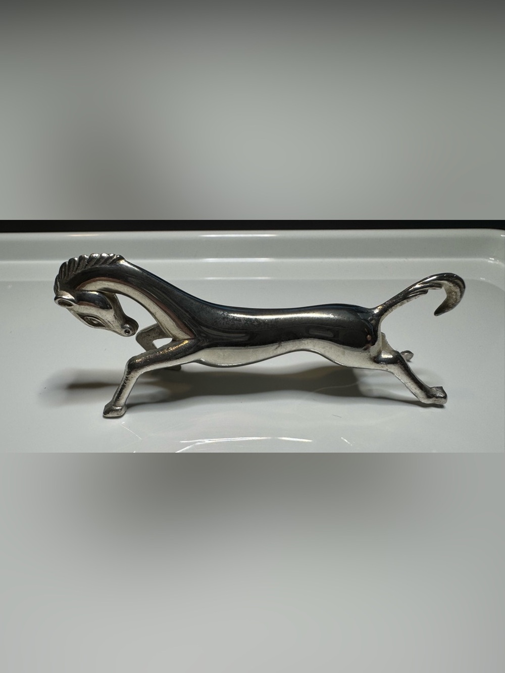 Vintage Art Deco Silver Horse Knife Rest Porte Couteau Equestrian